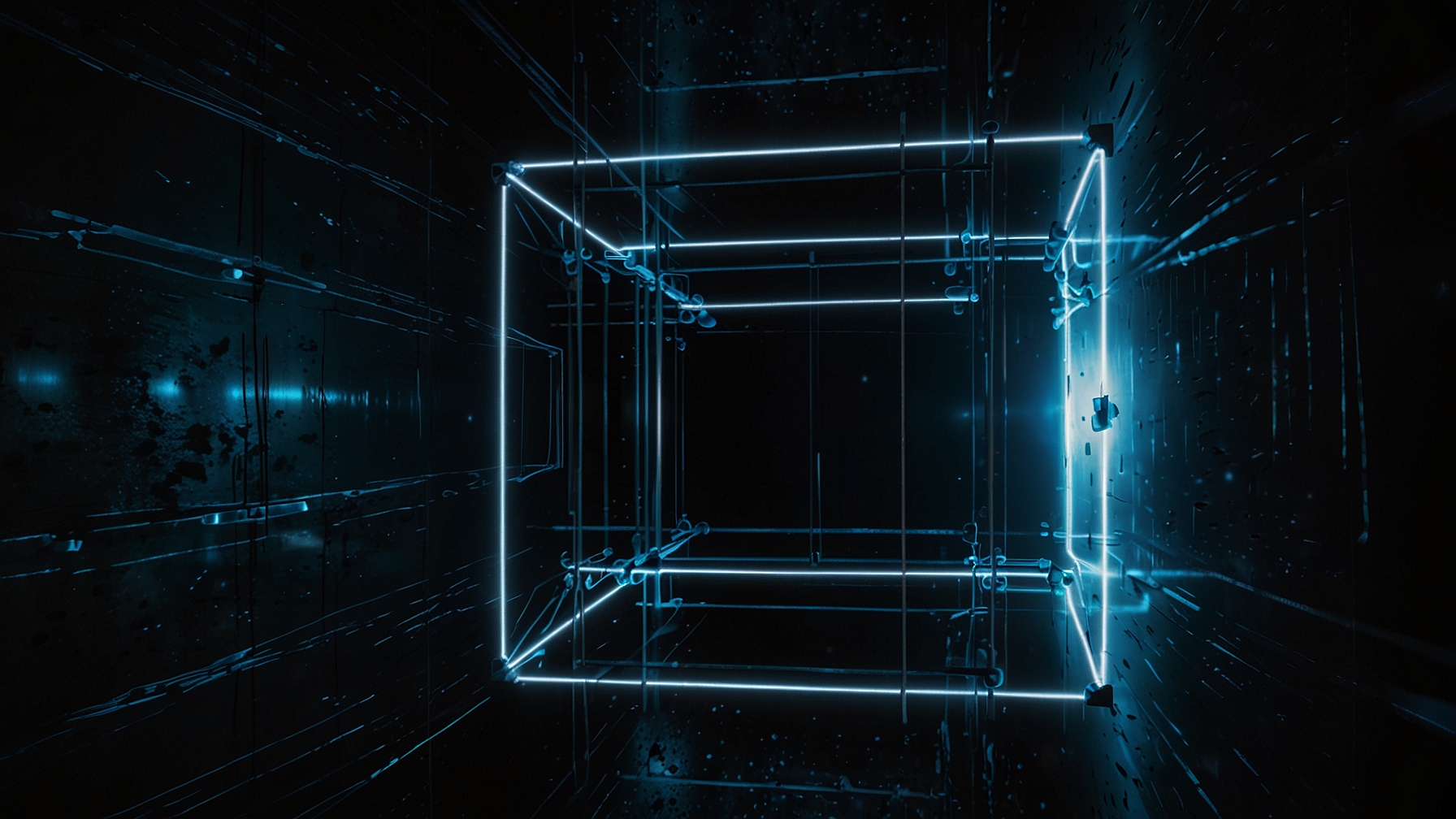 Tesseract Intelligence — data streams converging into conviction